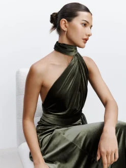 - Fluwelen multiway maxi-jurk voor bruidsmeisjes*Next