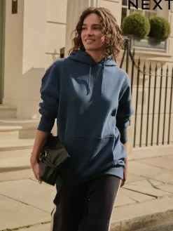 Donkerblauw - Active Longline Overhead Hoodie met superzacht naaddetail en zakken*Next Sale
