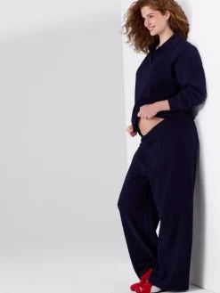 Donkerblauw - Behaaglijke zwangerschapsbroek met wijde pijpen*Next New