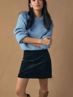 Donkerblauw - Corduroy minirok*Next Outlet