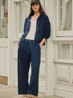 Donkerblauw - Denim Jersey Zip Through Hoodie*Next Sale