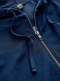 Donkerblauw - Denim Jersey Zip Through Hoodie*Next Sale
