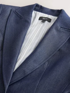 Donkerblauw - Denim Military Fitted Single Breasted Blazer*Next New