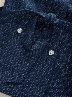 Donkerblauw - Fleck Boucle Belted Jacket*Next Hot