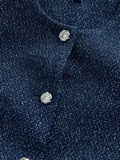 Donkerblauw - Fleck Boucle Belted Jacket*Next Hot