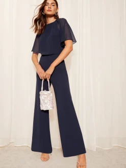 - Chiffon Flutter Sleeve Scuba Jumpsuit*Friends Like These Best