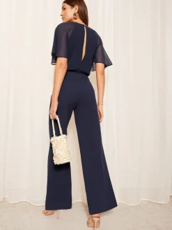 - Chiffon Flutter Sleeve Scuba Jumpsuit*Friends Like These New