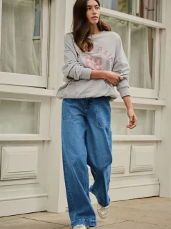 - High Rise Utility Wijde pijpen Jeans*Next Best