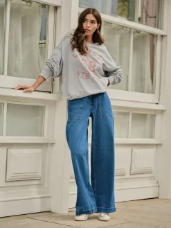 - High Rise Utility Wijde pijpen Jeans*Next Best