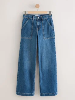 - High Rise Utility Wijde pijpen Jeans*Next Best