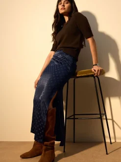 - Jacquard Polka Dot Satin Skirt*Next Online