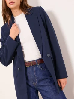 Donkerblauw - - Relaxte lange maatsnitblazer*Lipsy Outlet