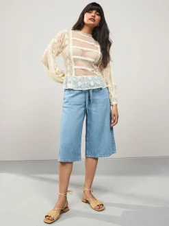 - Lyocell Mix Denim shorts met stropdas*Next Clearance