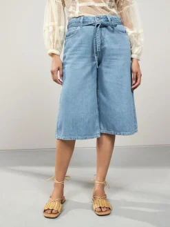 - Lyocell Mix Denim shorts met stropdas*Next Clearance