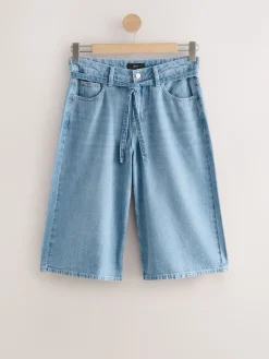 - Lyocell Mix Denim shorts met stropdas*Next Clearance