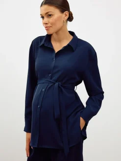 Donkerblauw - Maternity Belted Shirt*Next