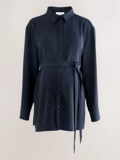 Donkerblauw - Maternity Belted Shirt*Next