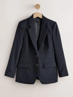 - Op maat gemaakte blazer met enkele rij knopen van wol*Next New