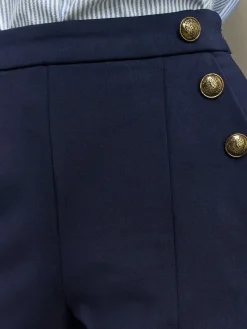 - Ponte Broek met Wijde pijpen en goudkleurige knoopdetails*Next Hot