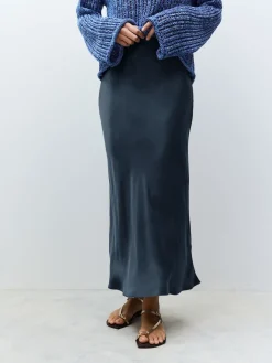 Donkerblauw - Satijnen midirok*Next Sale