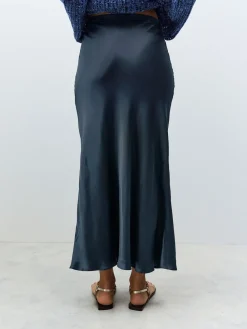 Donkerblauw - Satijnen midirok*Next Sale