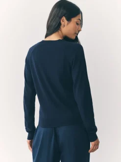 Donkerblauw - Soft Touch Ronde hals Katoen Rijke Trui*Next Clearance