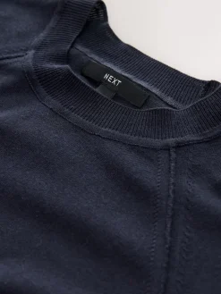 Donkerblauw - Soft Touch Ronde hals Katoen Rijke Trui*Next Clearance