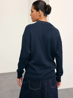 Donkerblauw - Superzacht V-hals vest met zakken*Next Discount