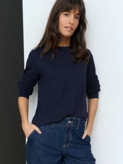 Donkerblauw - T-shirt met lange mouwen en ronde hals*Next Clearance