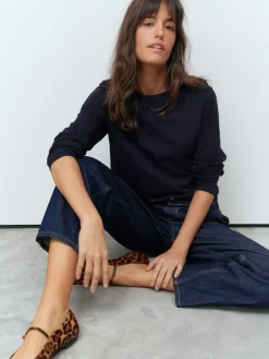 Donkerblauw - T-shirt met lange mouwen en ronde hals*Next Clearance