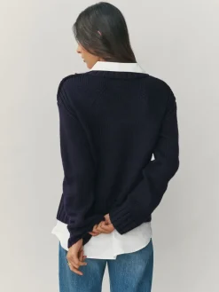 - V-Neck Knitted Shirt Layer Look Jumper*Next Outlet