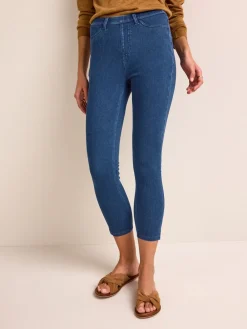 Donkerblauw met wassing - Cropped denim jersey legging*Next Best