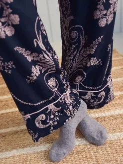 Donkerblauw/roze - Josette pyjama met knopen*Laura Ashley Hot
