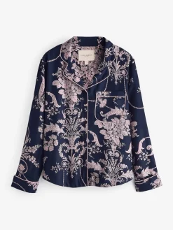 Donkerblauw/roze - Josette pyjama met knopen*Laura Ashley Hot