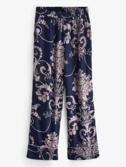 Donkerblauw/roze - Josette pyjama met knopen*Laura Ashley Hot
