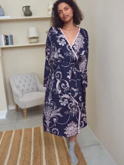 Donkerblauw/roze - Josette badjas*Laura Ashley Clearance