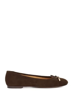 Donkerbruin - Highest Flexible Sole Contrast Leather Ballerina Flats*Dune London Discount