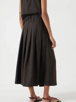 - Ivy Pleated Linen Blend Midi Skirt*Hush New