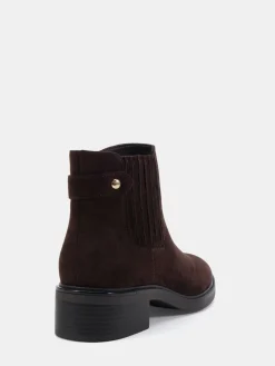 Donkerbruin - Wide Fit Darlina Flat Chelsea Ankle Boots*Novo Online