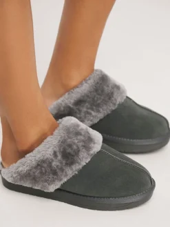 - Faux Fur Lined Suede Mule Slippers*Simply Be Discount