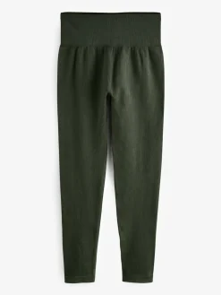 Donkergroen - Geribbelde naadloze legging met hoge taille*Next Clearance