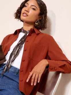 - Boxy Covered Button Shirt*Friends Like These Hot