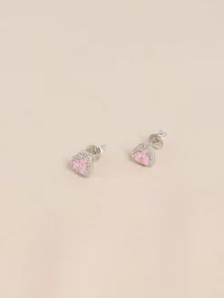 Echt zilver - Birthstone Heart Stud Earrings*Next Discount