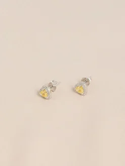 Echt zilver - Birthstone Heart Stud Earrings*Next Discount