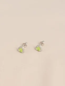 Echt zilver - Birthstone Heart Stud Earrings*Next Discount