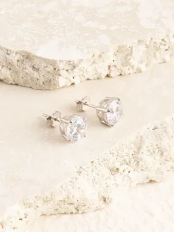 Echt zilver - Grote oorknopjes met zirkonia*Next Discount