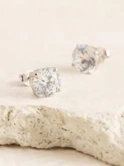 Echt zilver - Grote oorknopjes met zirkonia*Next Discount