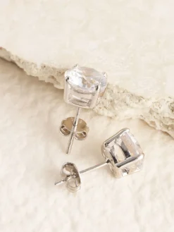 Echt zilver - Grote oorknopjes met zirkonia*Next Discount