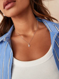 Echt zilver - Initial Cubic Zirconia Necklace*Next Clearance
