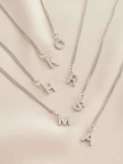 Echt zilver - Initial Cubic Zirconia Necklace*Next Clearance